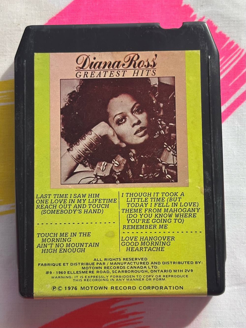 Vintage Diana Ross "Greatest Hits" 8-Track Tape (Motown Records, 1976)